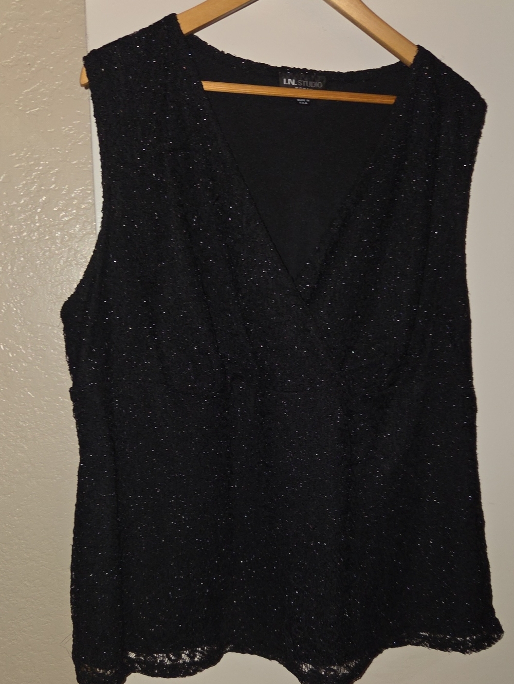 I.N. STUDIO Black Metallic Lace